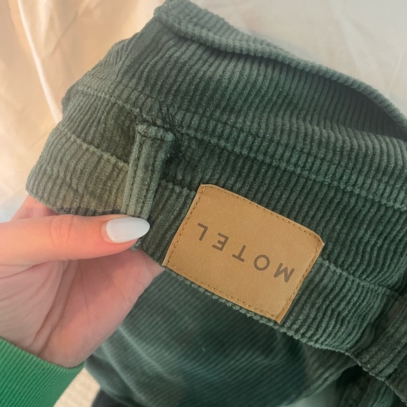 Motel Rocks x Olivia Neill Bootleg Jeans in Cord Green - Picture 10 of 16